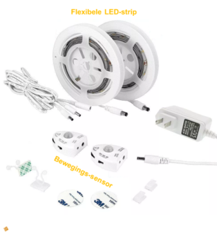 vloer, bed, verlichting, sensor, pakket