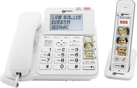 Seniorentelefoon - Geemarc DECT295-1 - Single DECT en vaste telefoon met foto toetsen