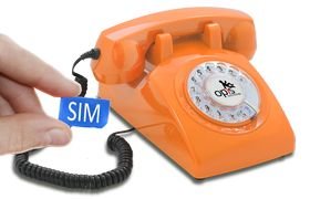 Seniorentelefoon met sim-kaart - Nostalgisch - Klassiek jaren &#039;60 ontwerp - Opis (Draaischijf) Oranje