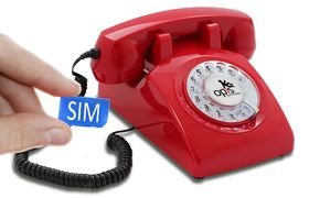 Seniorentelefoon met sim-kaart - Nostalgisch - Klassiek jaren '60 ontwerp - Opis (Draaischijf) Rood