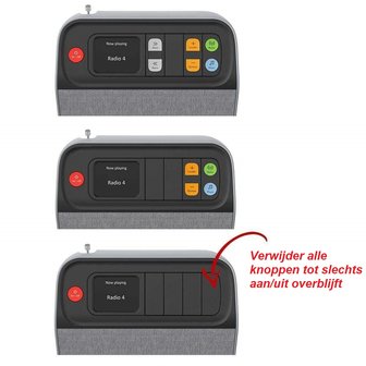 Dementievriendelijke DAB+ Radio - gebruiksgemak kan zelf ingesteld worden totdat alleen de aan/uit knop overblijft. 