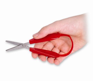 Mini knijpschaar - Eenvoudig knippen door een knijpbeweging. Met afgeronde punten. Kleiner formaat dan de knijpschaar.