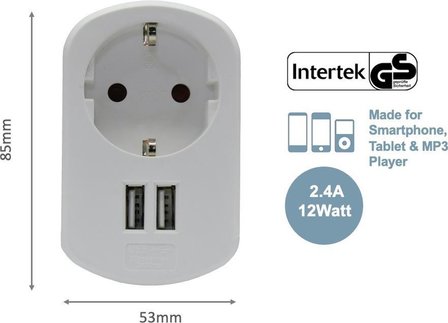 USB-Adapter met tussenstekker