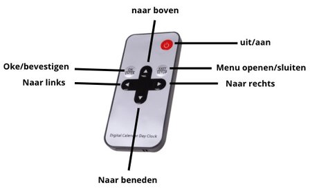 Digitale Dementieklok - Kalenderklok - afstandsbediening