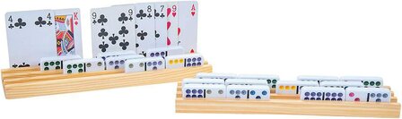 Houten houders | domino, kaarten, rummikub, scrabble