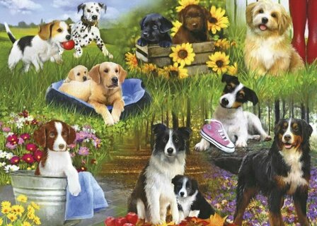 Puzzel - 24 extra grote puzzelstukken - Honden