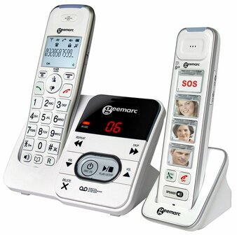 Seniorentelefoon - Geemarc - AmpliDect 295 Combi-Photo - Draadloze telefoon met extra handset