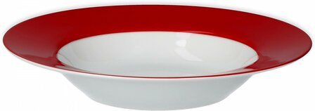 *Servies met rode rand - porselein - magnetron bestendig
