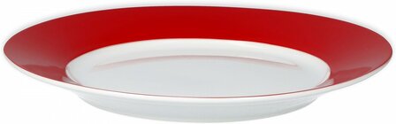 *Servies met rode rand - porselein - magnetron bestendig