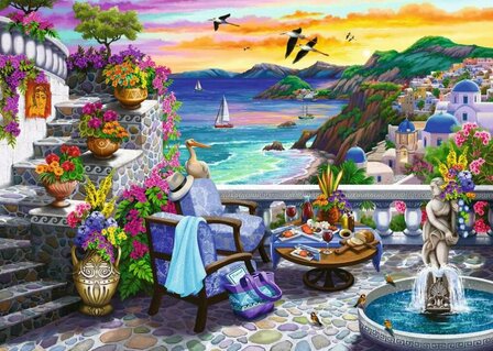 Puzzel - 300 XL stukjes - Zonsondergang in Santorini