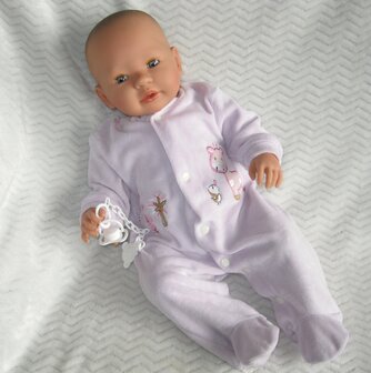 Pop - Babypop - meisje met slaapogen en speen en pakje aan
