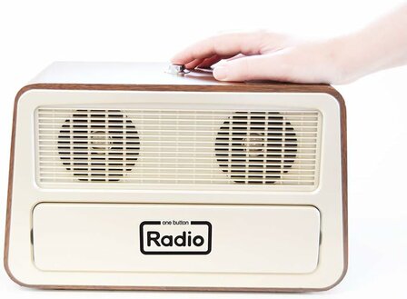 Dementie radio met 1 knop bediening retro model