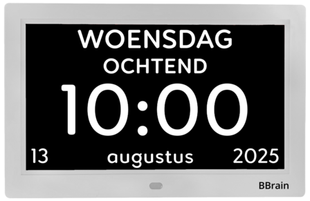 BBrain analoge wifi Dementieklok wit digitaal
