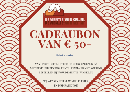 Cadeau bon dementie winkel