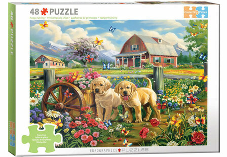 Puzzel - 48 XXL Stukjes - Puppy Lente dementievriendelijke legpuzzel