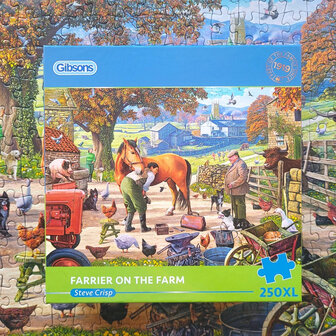 Puzzel - 250 XL stukjes - Hoefsmid op de boerderij Dementievriendelijke Puzzel