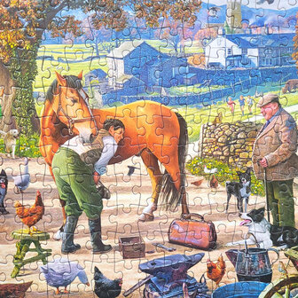 Puzzel - 250 XL stukjes - Hoefsmid op de boerderij Dementievriendelijke Puzzel