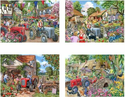 Puzzel - Set van 4 x 250 XL stukjes - Boerenleven