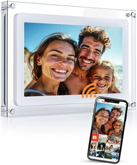 Digitale fotolijst met touchscreen en WiFi - Foto&rsquo;s &amp; video&rsquo;s delen op afstand