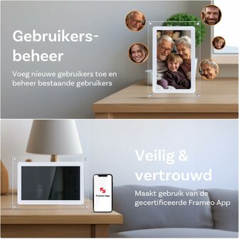 Digitale fotolijst met touchscreen en WiFi - Foto&rsquo;s &amp; video&rsquo;s delen op afstand