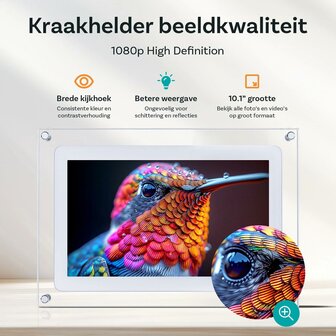 Digitale fotolijst met touchscreen en WiFi - Foto&rsquo;s &amp; video&rsquo;s delen op afstand