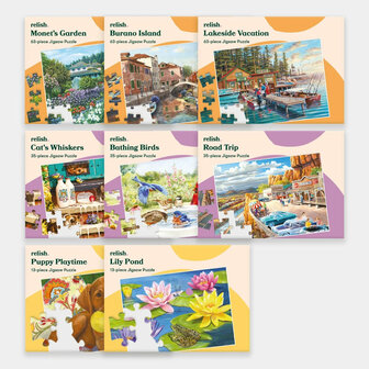 Mixed Puzzle Pack - 8 verschillende puzzles met 13, 35 en 63 XXL stukjes