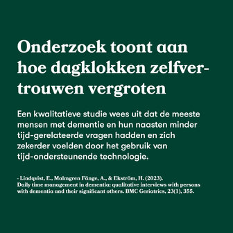 Wetenschappelijke onderbouwing van het nut van dagklokken bij dementie: studie toont aan dat ze het zelfvertrouwen vergroten.