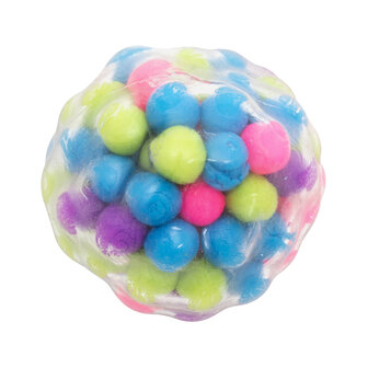 Squishy bal met neonkleuren, rustgevend hulpmiddel voor mensen met dementie.