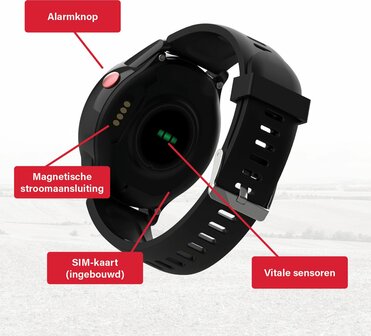 JAMES R9 Senioren Alarmhorloge  details achterkant