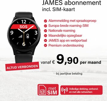 JAMES R9 Senioren Alarmhorloge  abonnement