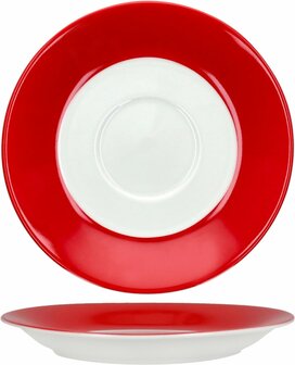 Servies met rode rand - porselein - Schoteltjes