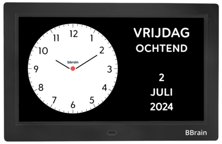 BBrain Basic - Analoge dementieklok - Zwart
