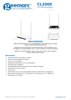 Geemarc CL2000 GSM 4G interface voor bellen via sim-kaart met analoge telefoon.