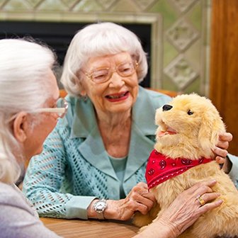 Knuffeldieren - Interactieve robot Hond - Blond - Speciaal voor ouderen