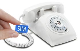Seniorentelefoon met sim-kaart - Nostalgisch - Klassiek jaren '60 ontwerp - Opis (Draaischijf) Wit