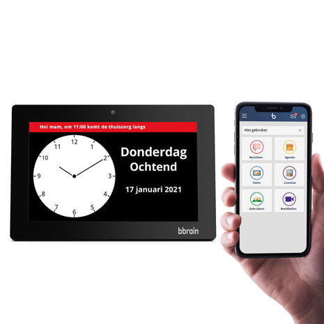 BBrain Family D2 - Kalenderklok dementie - met beeldbellen
