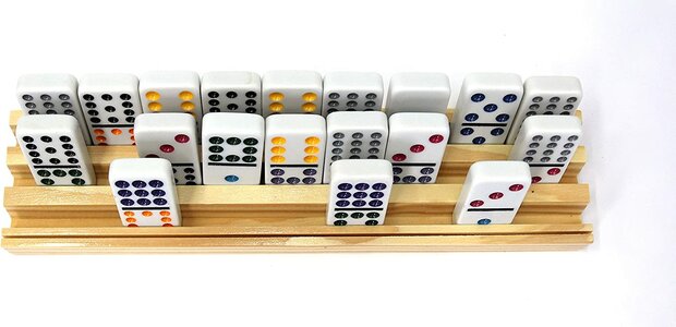 Houten houders | domino, kaarten, rummikub, scrabble