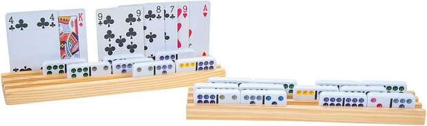 Houten houders | domino, kaarten, rummikub, scrabble