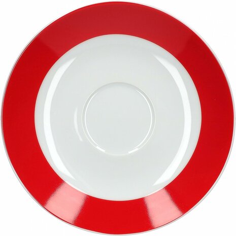 *Servies met rode rand - porselein - magnetron bestendig
