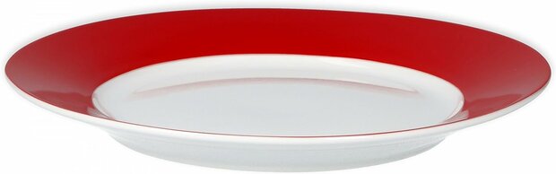*Servies met rode rand - porselein - magnetron bestendig