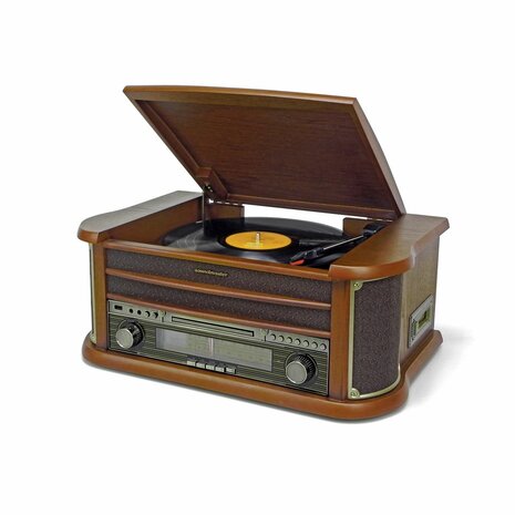 Radio - Nostalgisch muziek center - Soundmaster NR560 (Radio, CD, Bluetooth, Platen en Cassette))