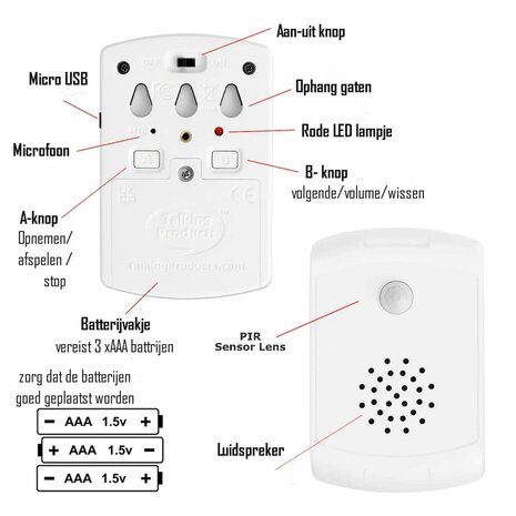 Bewegingssensor - Met ingesproken boodschap