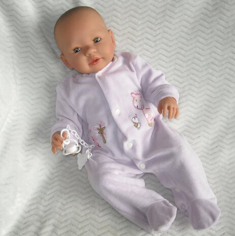 Pop - Babypop - meisje met slaapogen en speen en pakje aan