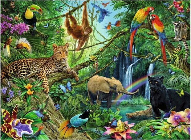 puzzel dieren jungle extra grote stukken