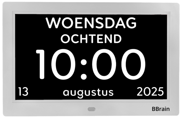 BBrain analoge wifi Dementieklok wit digitaal