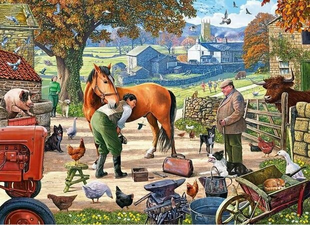 Puzzel - 250 XL stukjes - Hoefsmid op de boerderij Dementievriendelijke Puzzel