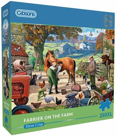 Puzzel - 250 XL stukjes - Hoefsmid op de boerderij Dementievriendelijke Puzzel