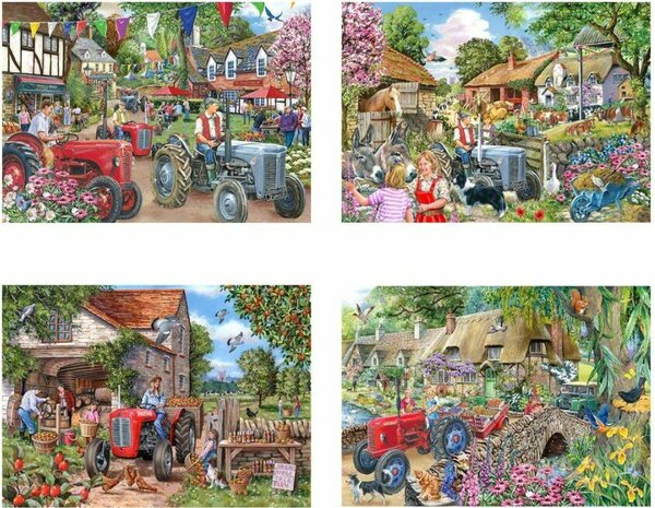 Puzzel - Set van 4 x 250 XL stukjes - Boerenleven