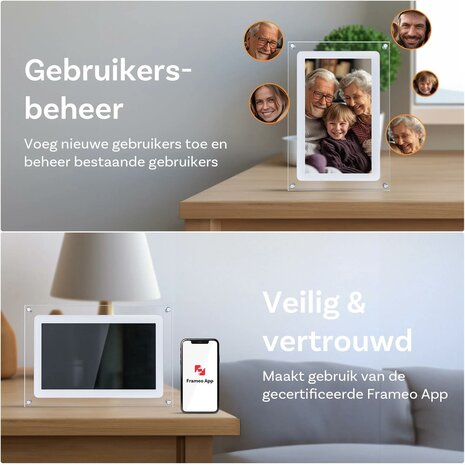 Digitale fotolijst met touchscreen en WiFi - Foto’s & video’s delen op afstand