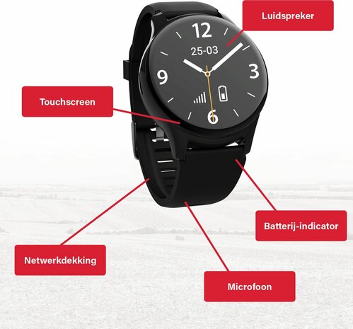 JAMES R9 Senioren Alarmhorloge  details voorkant